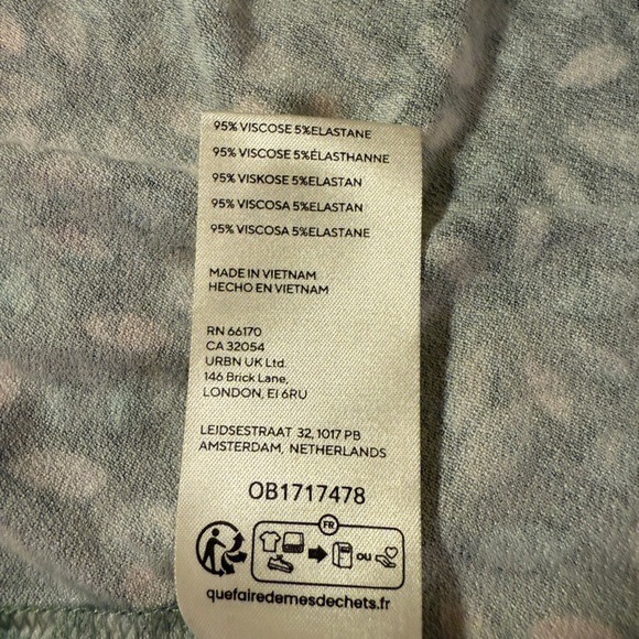 Free People Shayla Wrap Midi Dress Mint Combo Green Floral Long Sleeve - Picture 10 of 10